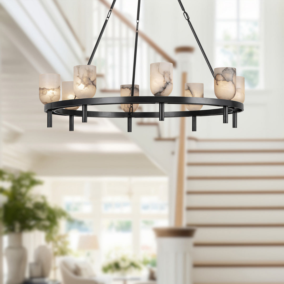 Alora Canada - CH338836UBAR - Eight Light Chandelier - Lucian - Urban Bronze/Alabaster