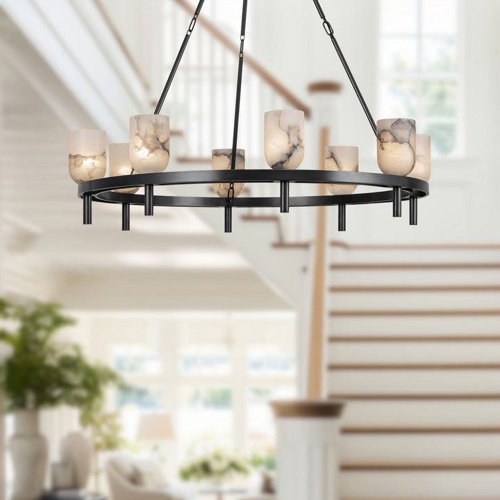 Alora Canada - CH338836UBAR - Eight Light Chandelier - Lucian - Urban Bronze/Alabaster