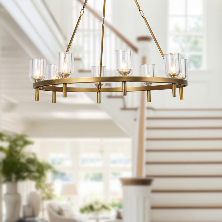 Alora Canada - CH338836VBCC - Eight Light Chandelier - Lucian - Vintage Brass/Clear Crystal