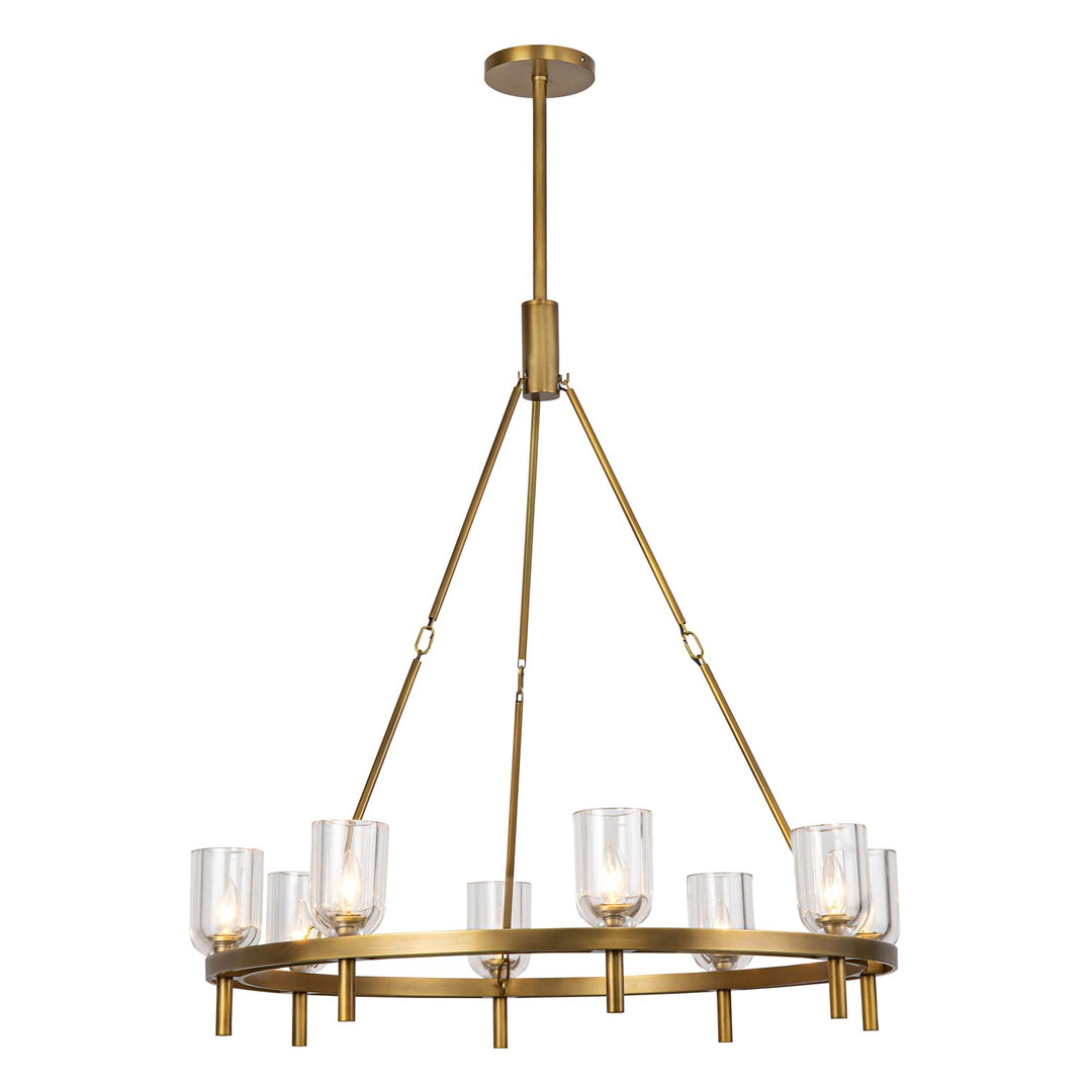 Alora Canada - CH338836VBCC - Eight Light Chandelier - Lucian - Vintage Brass/Clear Crystal