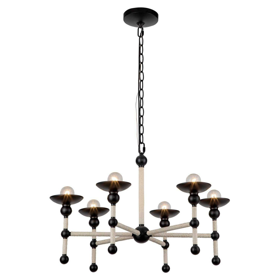 Alora Canada - CH343625MBCN - Six Light Chandelier - Nadine - Matte Black/Cotton