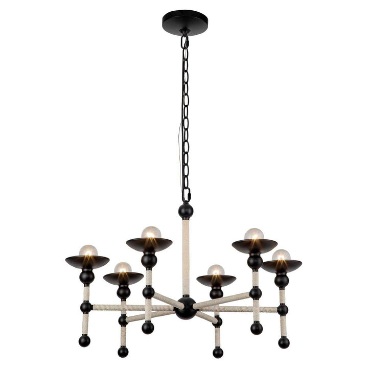 Alora Canada - CH343625MBCN - Six Light Chandelier - Nadine - Matte Black/Cotton