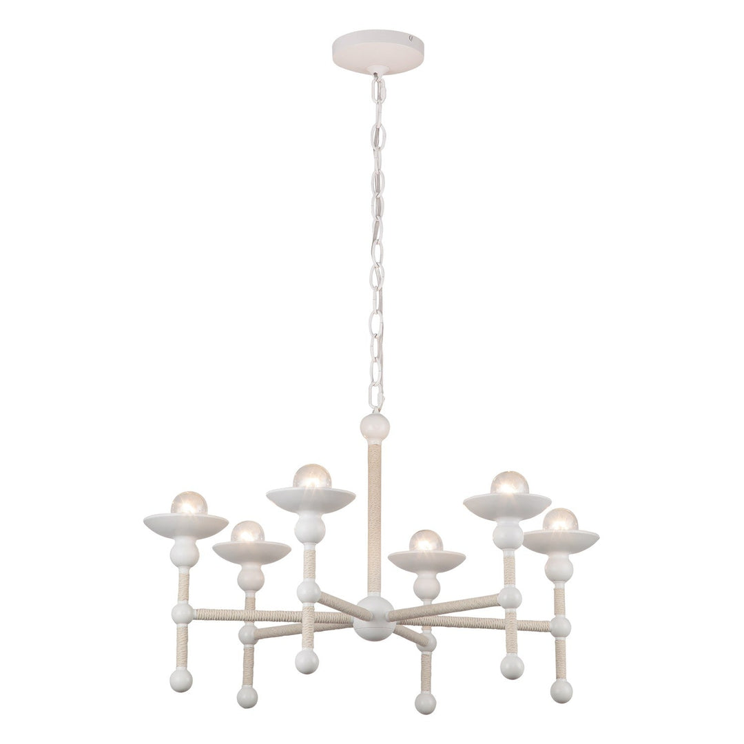 Alora Canada - CH343625MWCN - Six Light Chandelier - Nadine - Matte White/Cotton