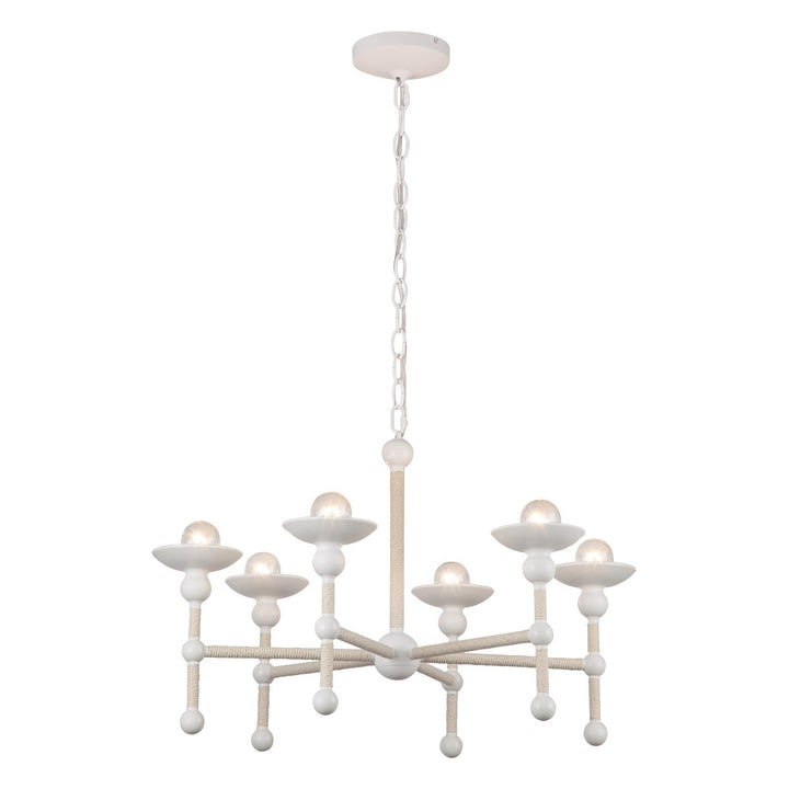 Alora Canada - CH343625MWCN - Six Light Chandelier - Nadine - Matte White/Cotton