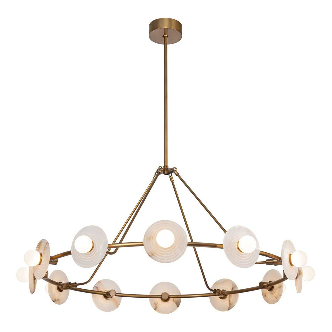 Alora Canada - CH346046VBAR - LED Chandelier - Dahlia - Vintage Brass/Alabaster