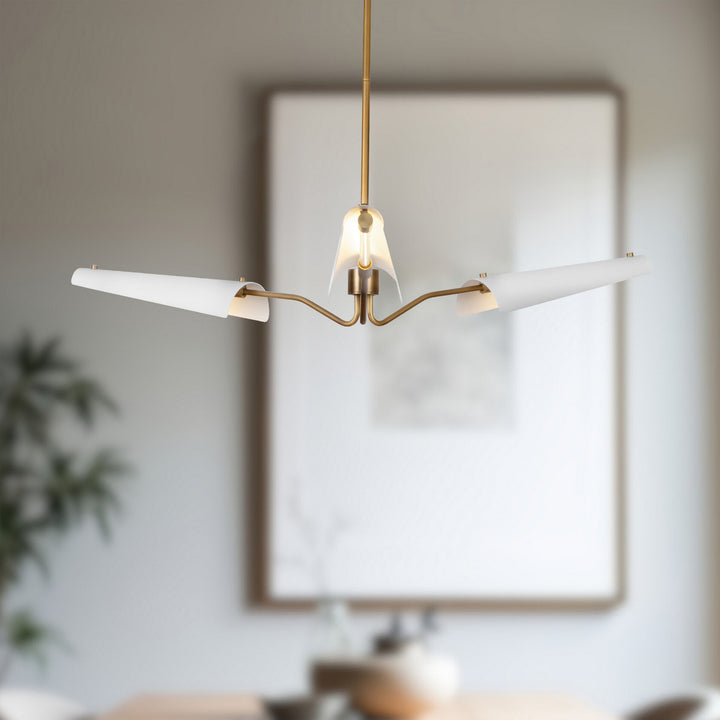 Alora Canada - CH347346MWVB - LED Chandelier - Osorio - Matte White/Vintage Brass