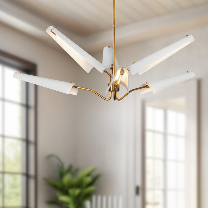 Alora Canada - CH347646MWVB - LED Chandelier - Osorio - Matte White/Vintage Brass