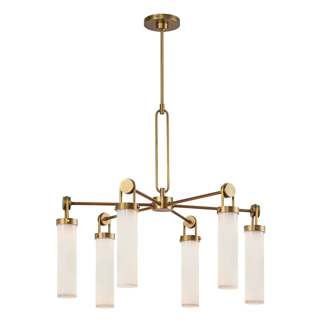 Alora Canada - CH355632VBGO - Six Light Chandelier - Wynwood - Vintage Brass/Glossy Opal