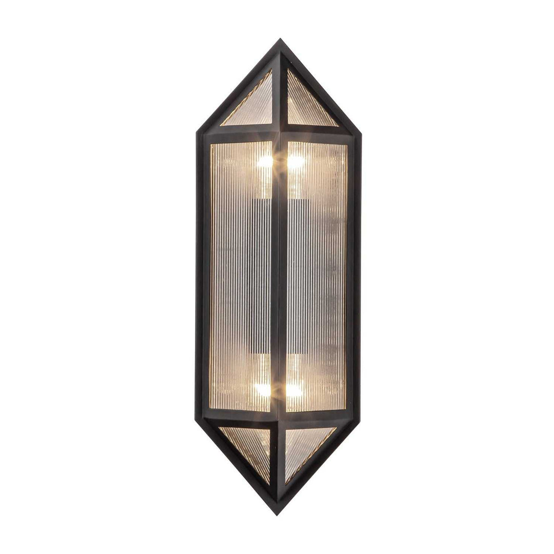 Alora Canada - EW332705BKCR - Two Light Outdoor Wall Lantern - Cairo - Black/Ribbed Glass