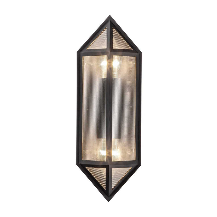 Alora Canada - EW332705BKCR - Two Light Outdoor Wall Lantern - Cairo - Black/Ribbed Glass
