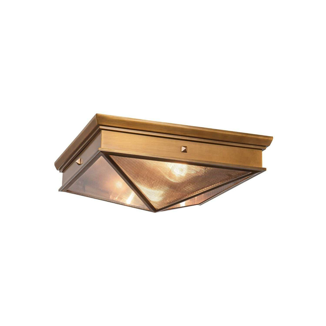 Alora Canada - FM332615VBCR - Two Light Flush Mount - Cairo - Ribbed Glass/Vintage Brass