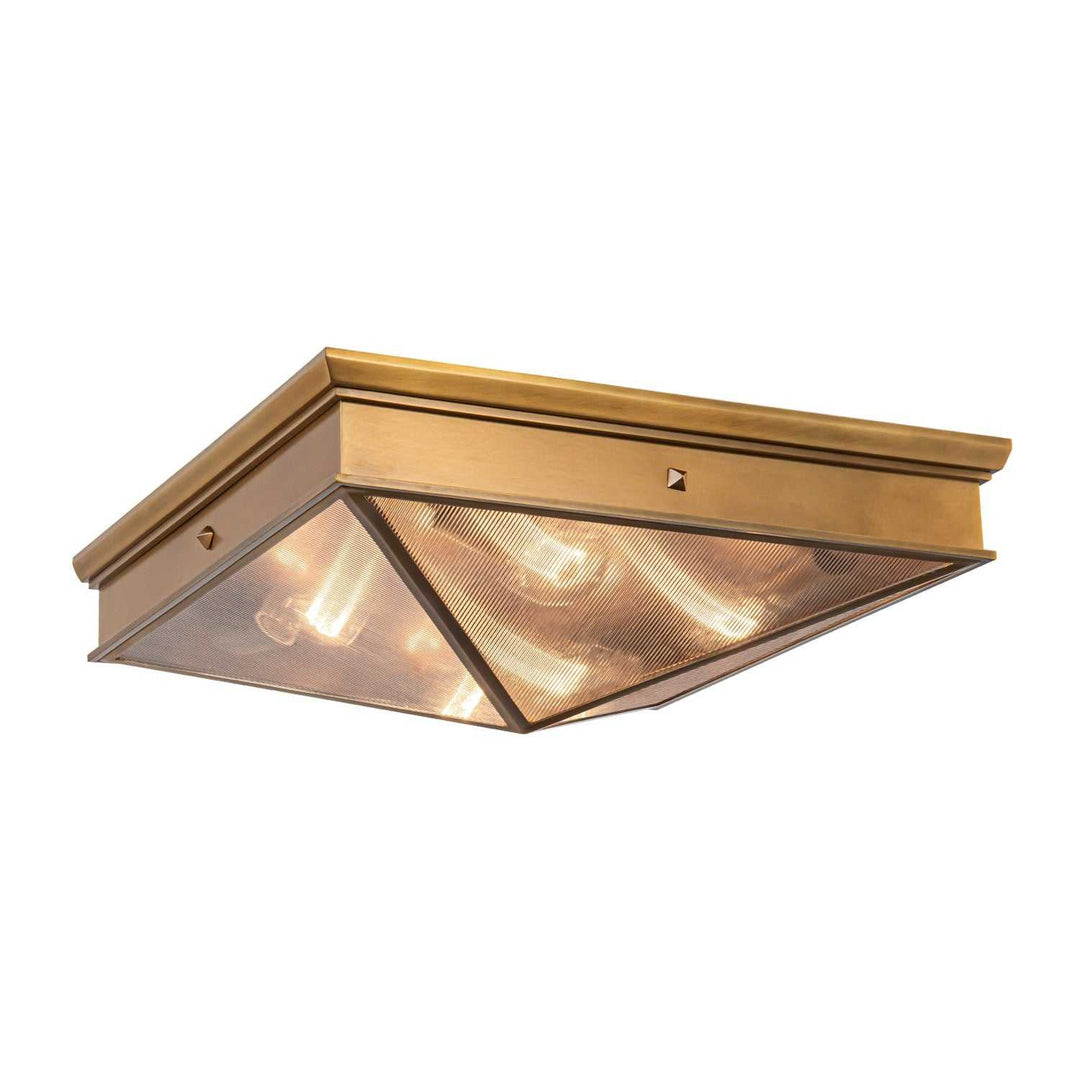 Alora Canada - FM332919VBCR - Four Light Flush Mount - Cairo - Ribbed Glass/Vintage Brass