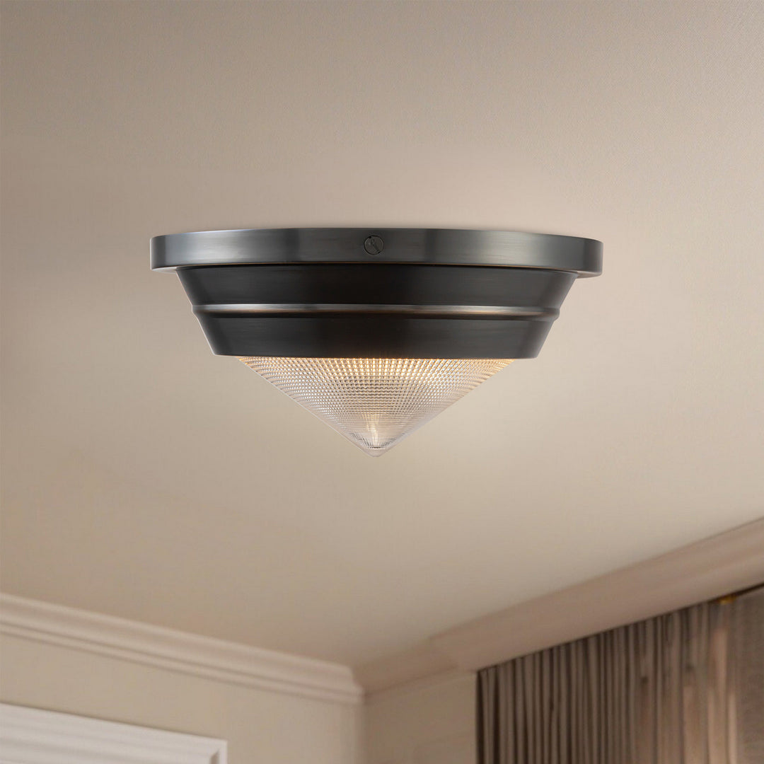 Alora Canada - FM348010UBPG - One Light Flush Mount - Willard - Urban Bronze/Prismatic Glass