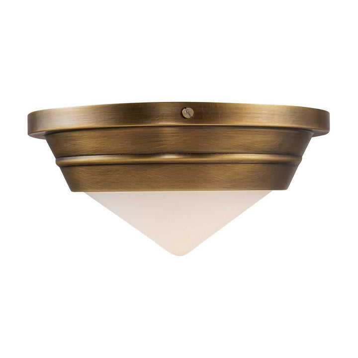 Alora Canada - FM348010VBOP - One Light Flush Mount - Willard - Vintage Brass/Opal Matte Glass