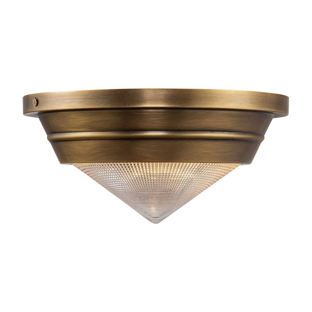 Alora Canada - FM348010VBPG - One Light Flush Mount - Willard - Vintage Brass/Prismatic Glass