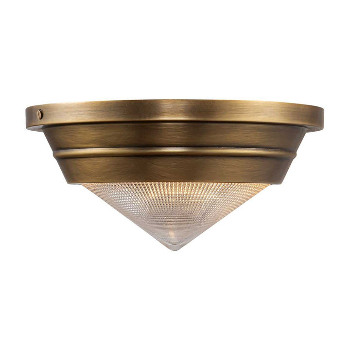 Alora Canada - FM348010VBPG - One Light Flush Mount - Willard - Vintage Brass/Prismatic Glass
