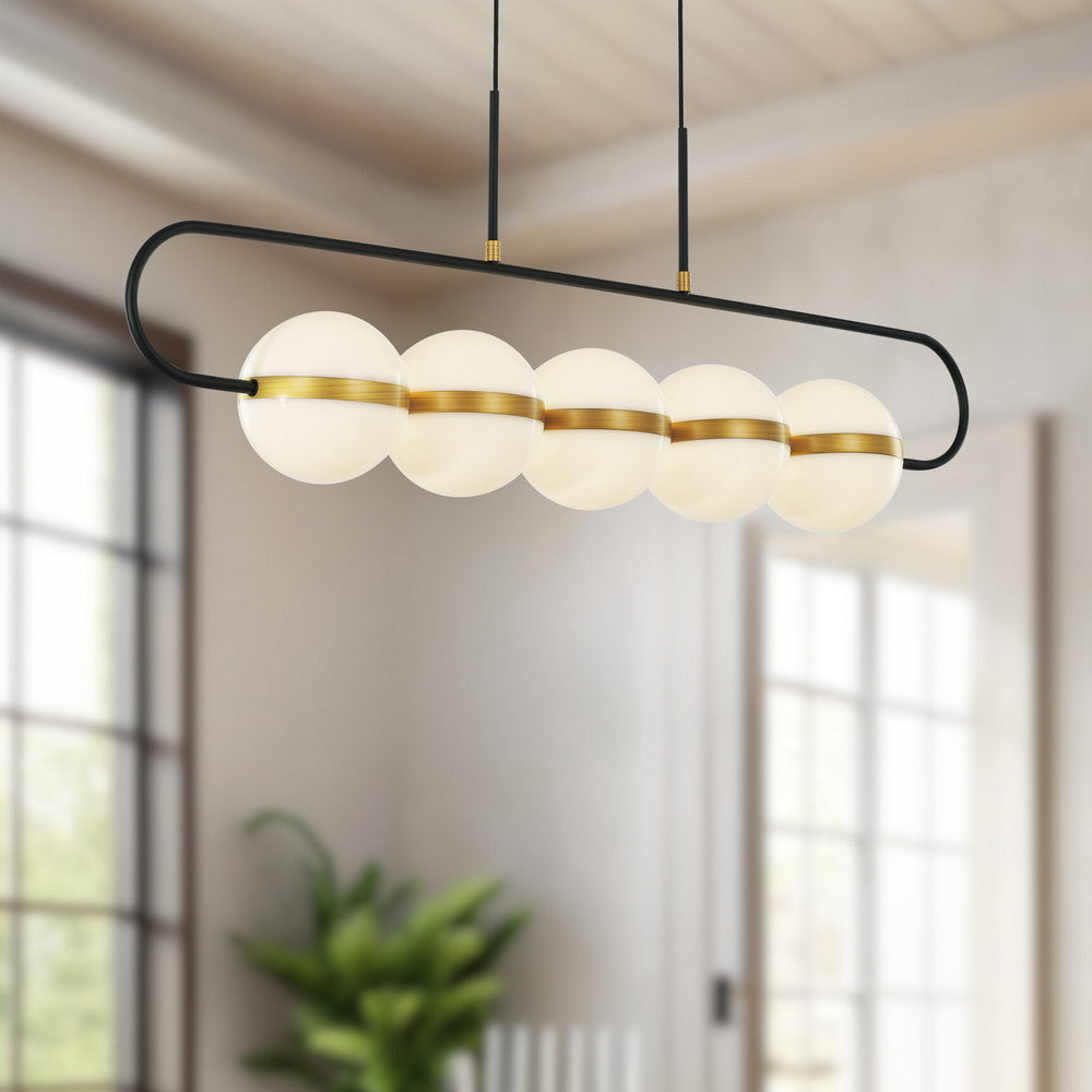 Alora Canada - LP302005MBBG - LED Pendant - Tagliato - Matte Black/Brushed Gold