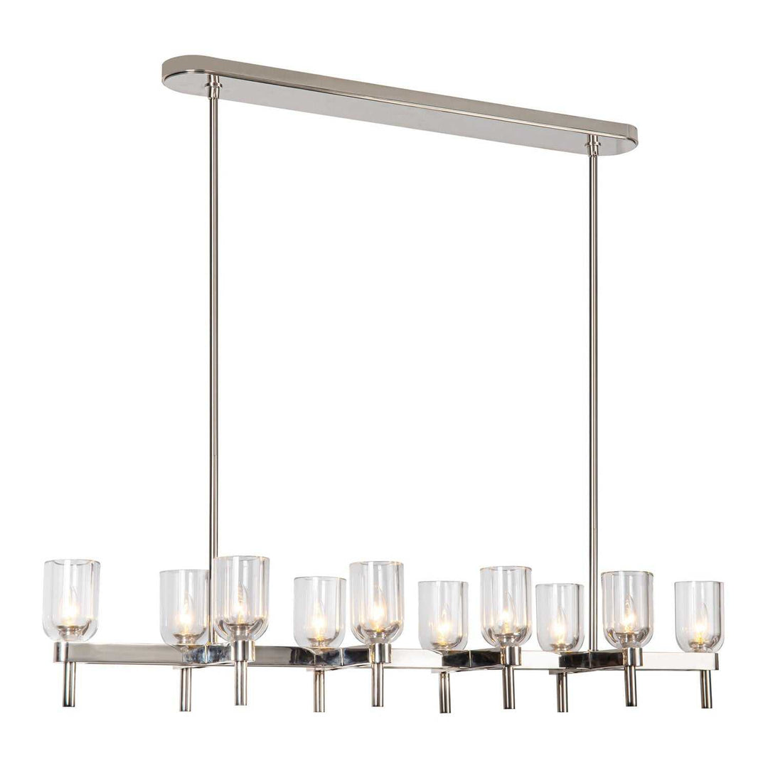 Alora Canada - LP338052PNCC - Ten Light Linear Pendant - Lucian - Polished Nickel/Clear Crystal