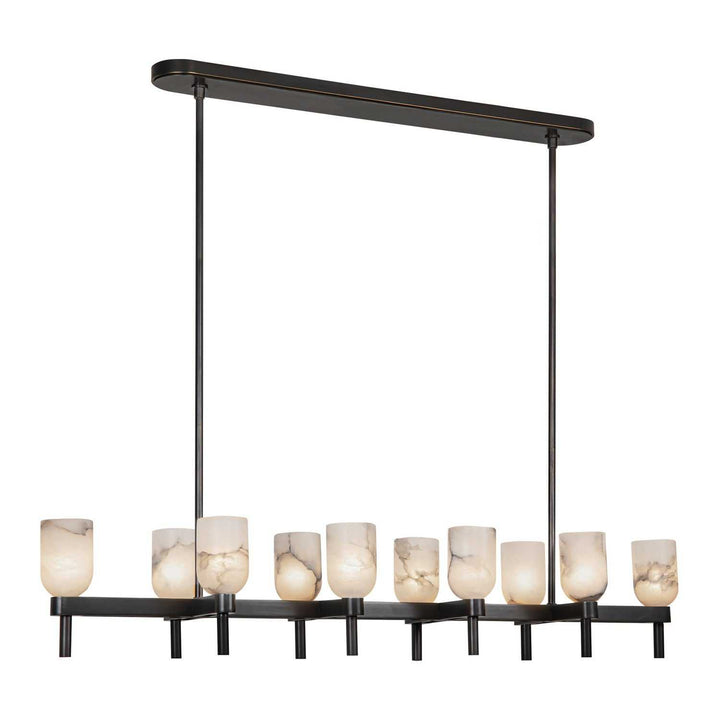Alora Canada - LP338052UBAR - Ten Light Linear Pendant - Lucian - Urban Bronze/Alabaster