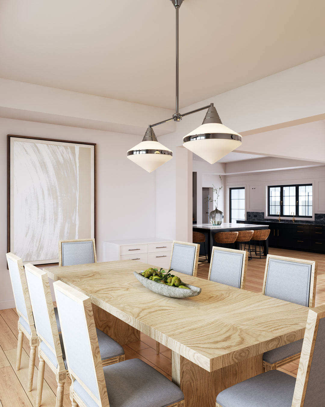 Alora Canada - LP348241PNOP - Two Light Linear Pendant - Willard - Polished Nickel/Opal Matte Glass