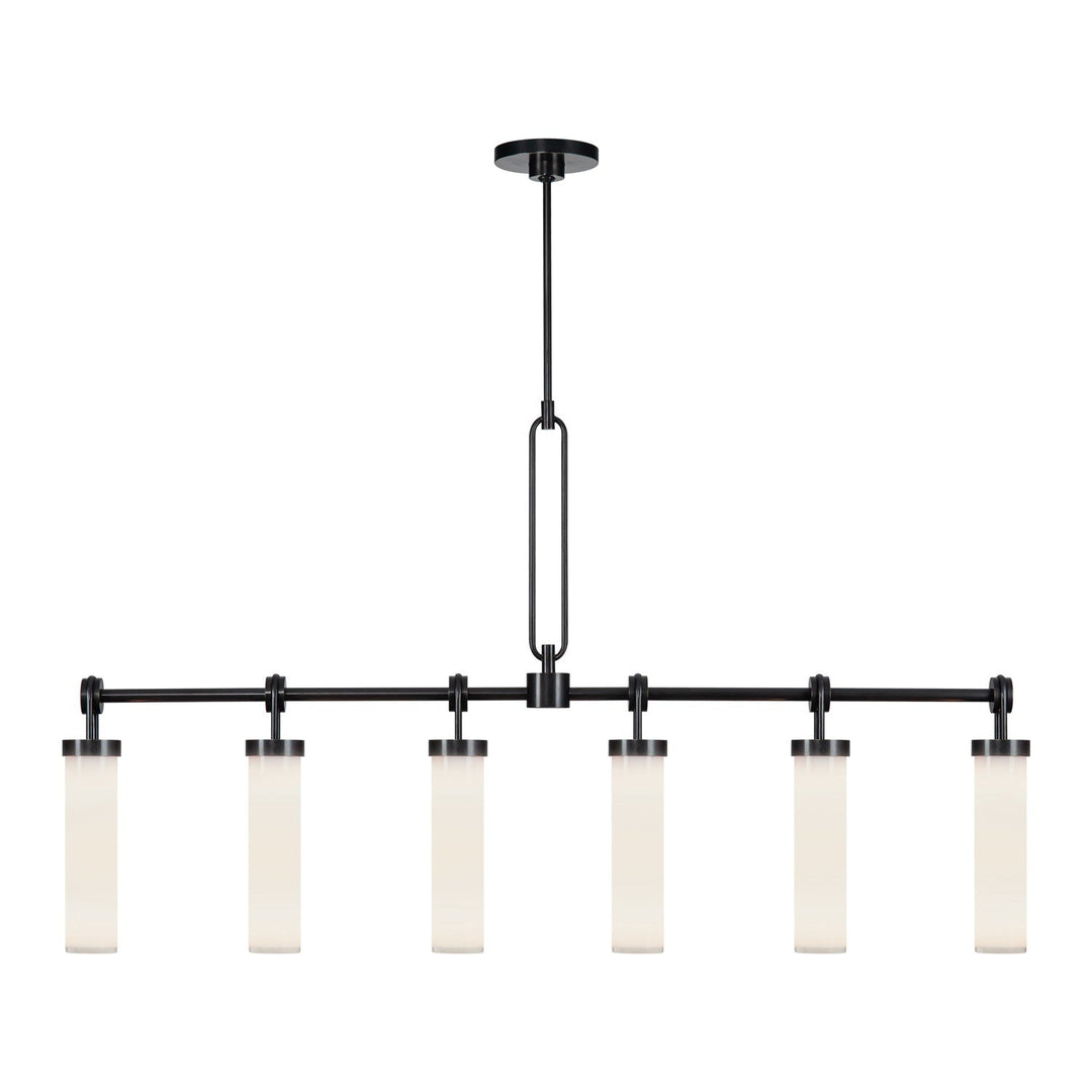 Alora Canada - LP355652UBGO - Six Light Linear Pendant - Wynwood - Urban Bronze/Glossy Opal