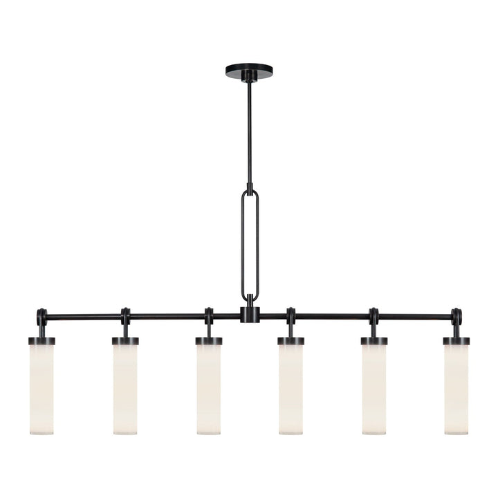Alora Canada - LP355652UBGO - Six Light Linear Pendant - Wynwood - Urban Bronze/Glossy Opal