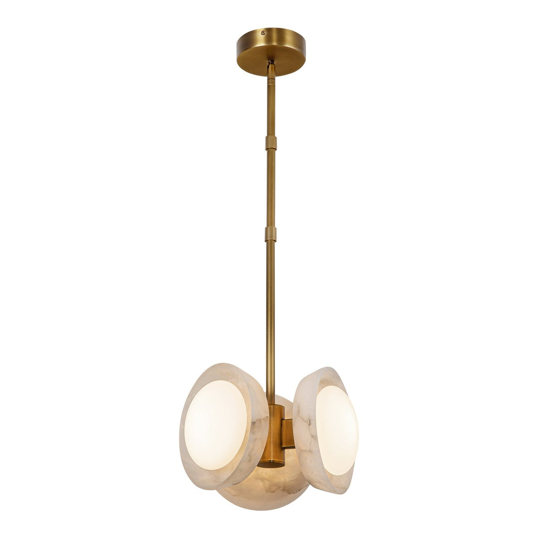 Alora Canada - PD320313VBAR - LED Pendant - Alonso - Vintage Brass/Alabaster