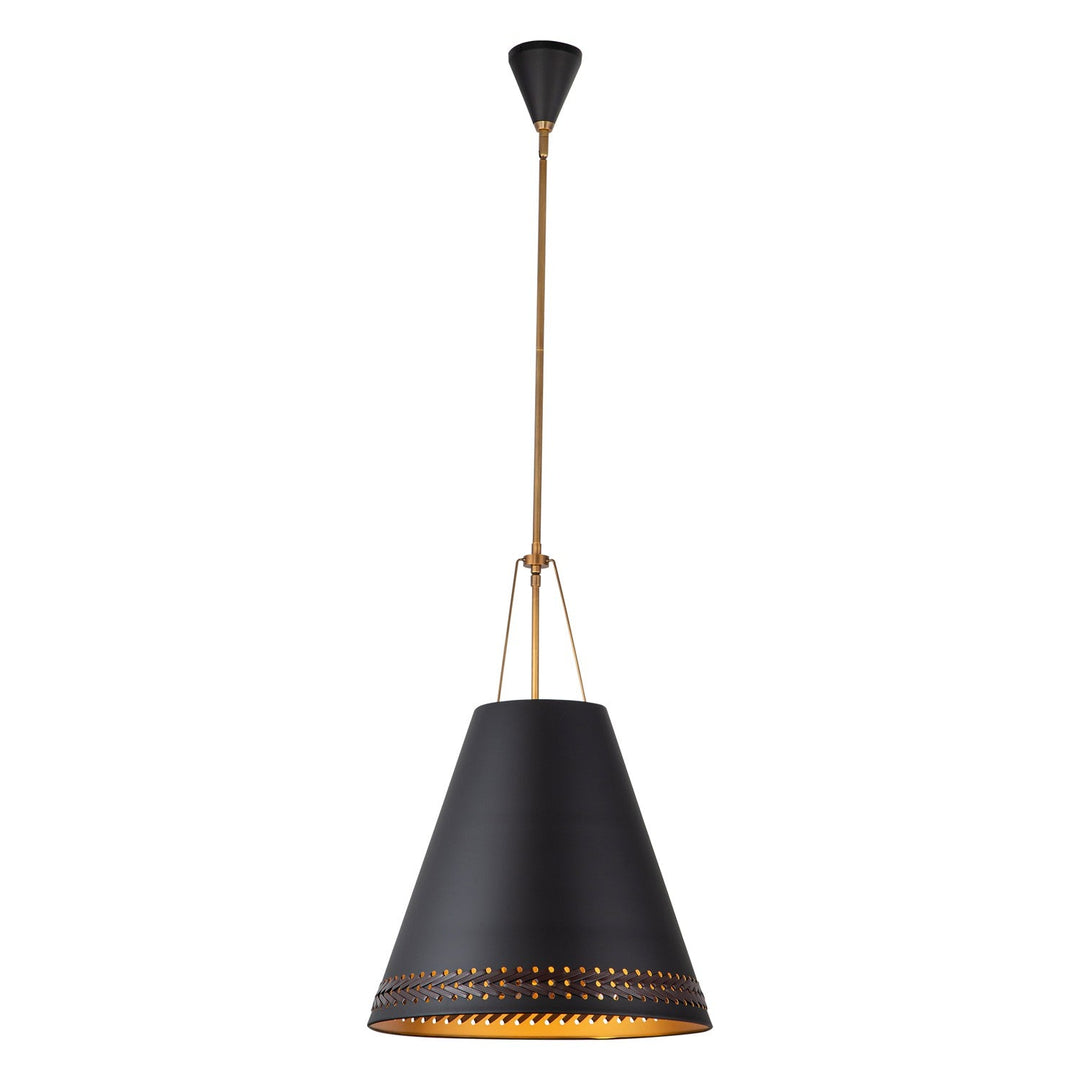 Alora Canada - PD342020MBHL - Three Light Pendant - Brickell - Matte Black/Hazelnut Leather