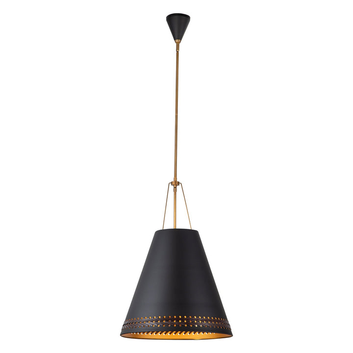 Alora Canada - PD342020MBHL - Three Light Pendant - Brickell - Matte Black/Hazelnut Leather