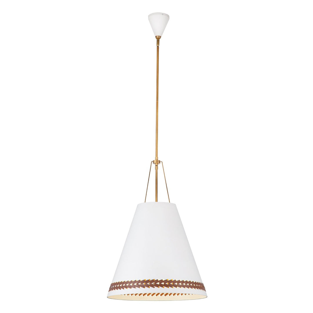 Alora Canada - PD342020MWHL - Three Light Pendant - Brickell - Matte White/Hazelnut Leather