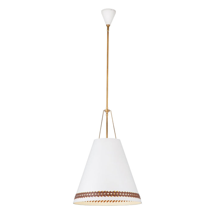 Alora Canada - PD342020MWHL - Three Light Pendant - Brickell - Matte White/Hazelnut Leather