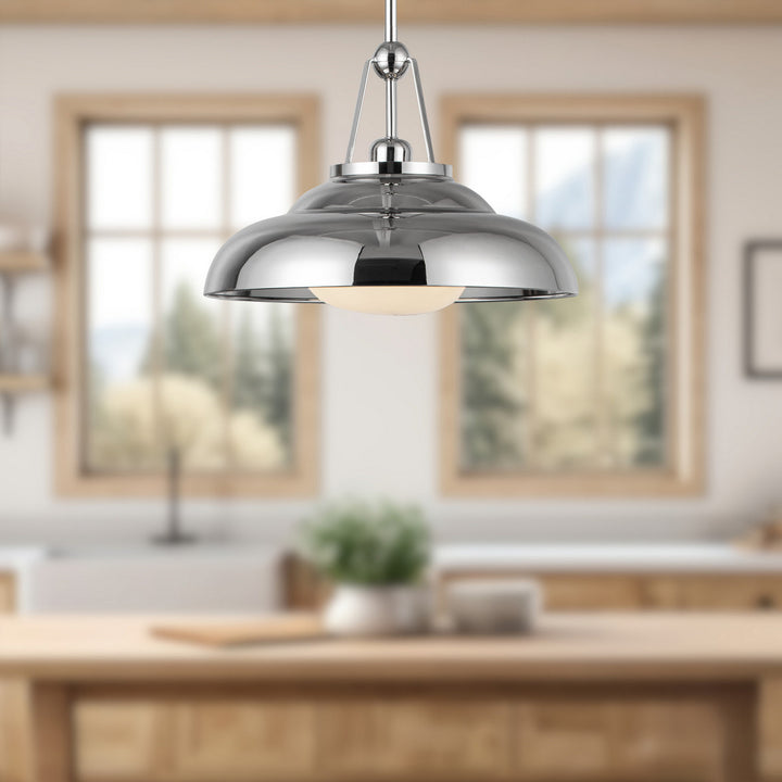 Alora Canada - PD344014PNGO - One Light Pendant - Palmetto - Polished Nickel/Glossy Opal