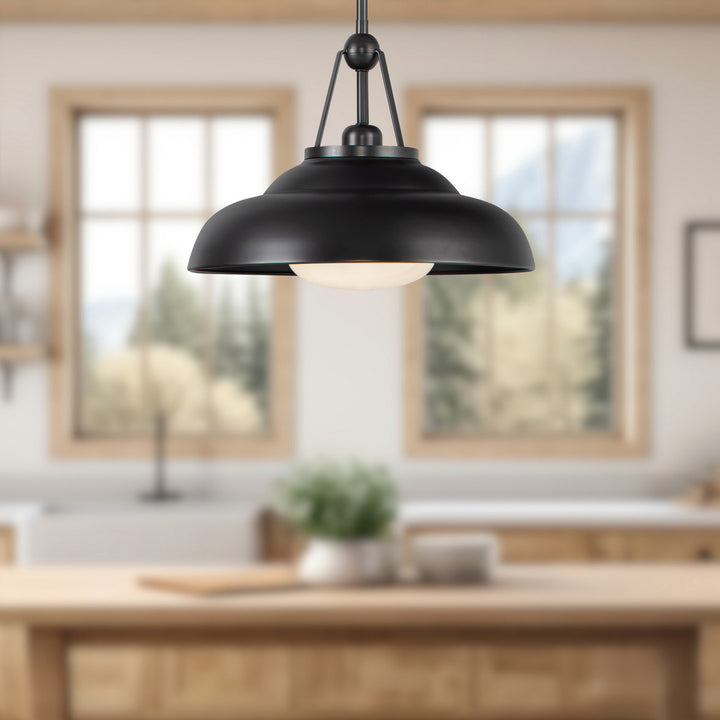 Alora Canada - PD344014UBGO - One Light Pendant - Palmetto - Urban Bronze/Glossy Opal