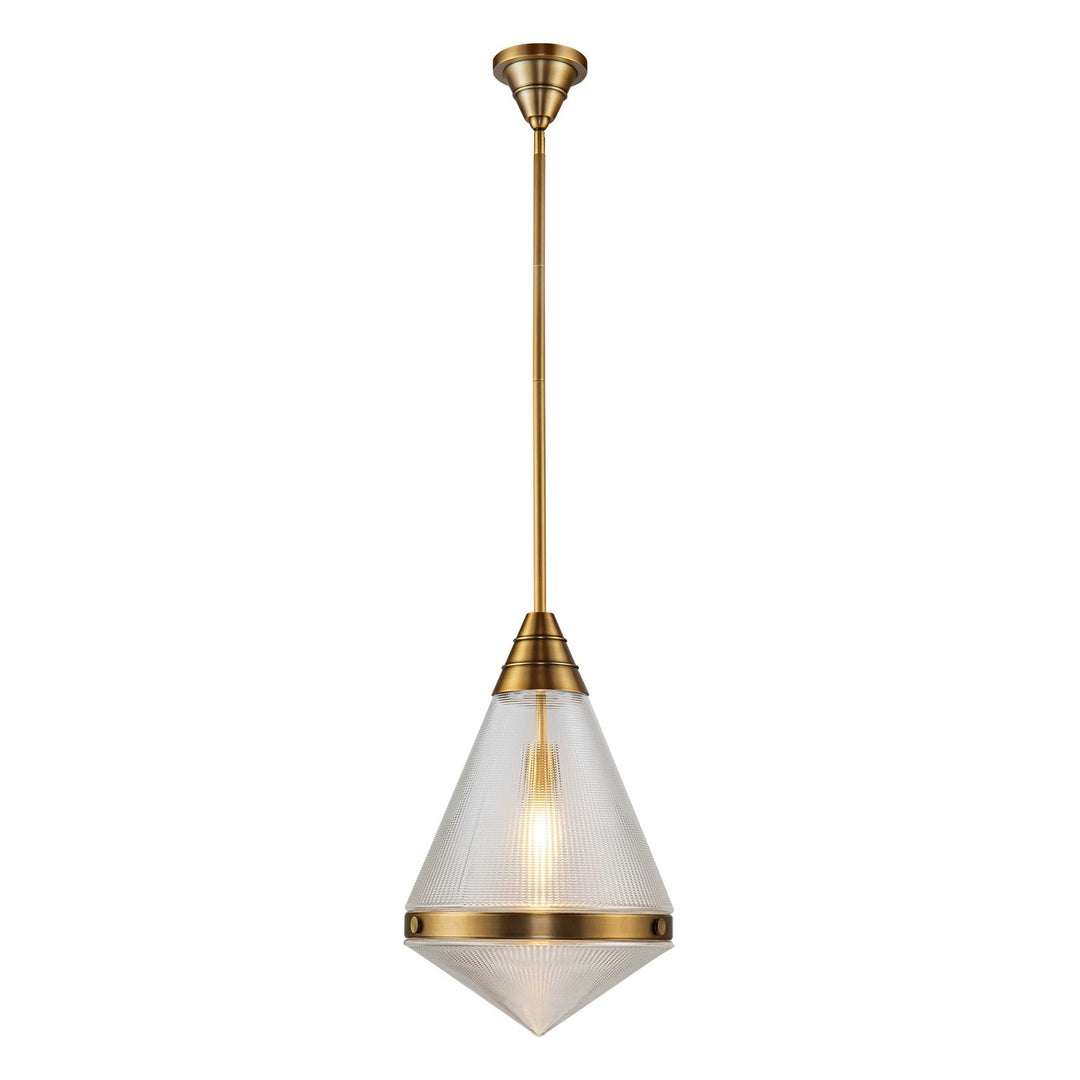 Alora Canada - PD348022VBPG - One Light Pendant - Willard - Vintage Brass/Prismatic Glass