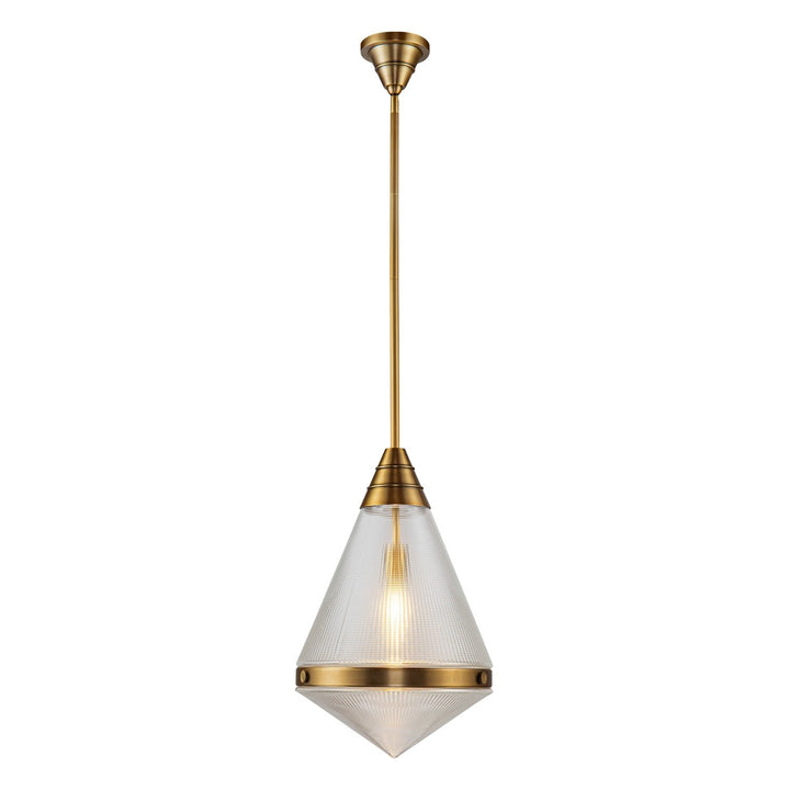 Alora Canada - PD348022VBPG - One Light Pendant - Willard - Vintage Brass/Prismatic Glass
