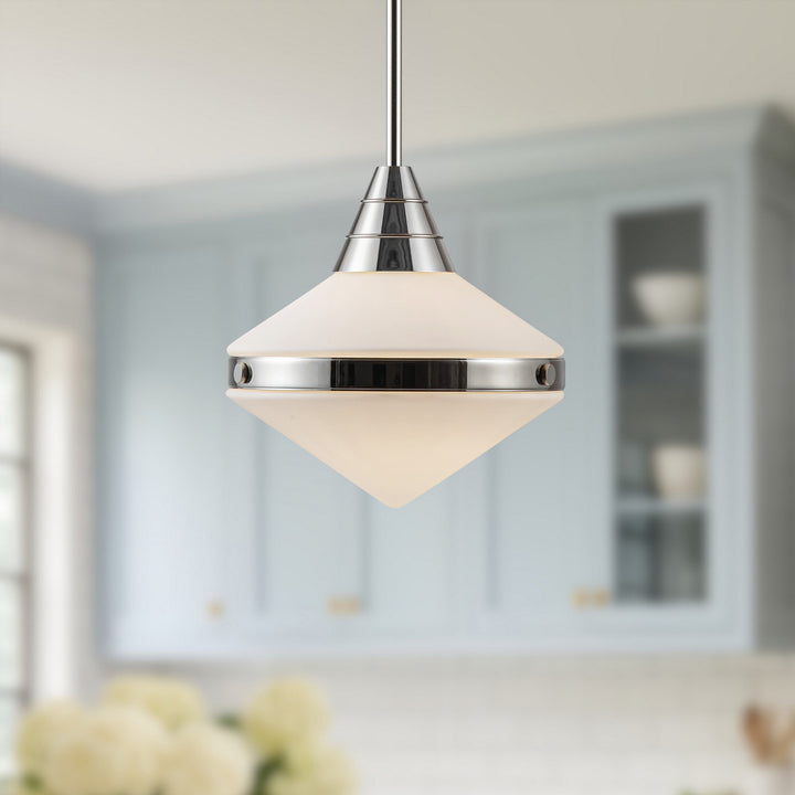 Alora Canada - PD348114PNOP - One Light Pendant - Willard - Polished Nickel/Opal Matte Glass
