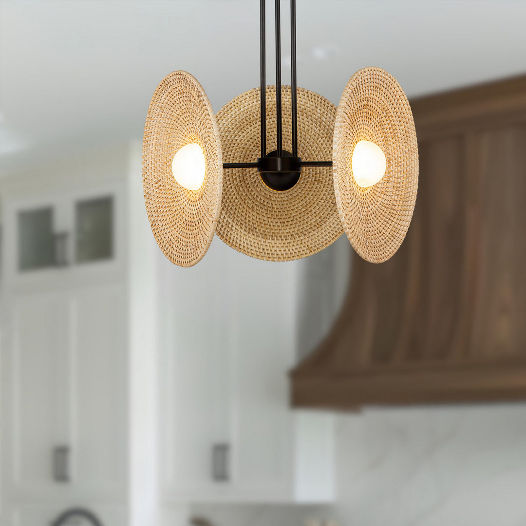 Alora Canada - PD350318UBWO - LED Pendant - Harbour - Urban Bronze/Woven