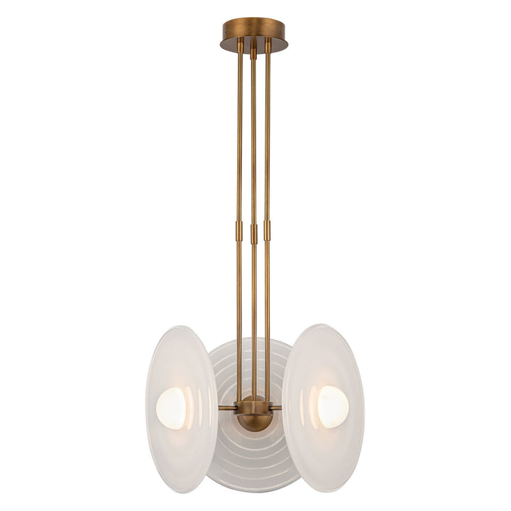 Alora Canada - PD350318VBGO - LED Pendant - Harbour - Vintage Brass/Glossy Opal