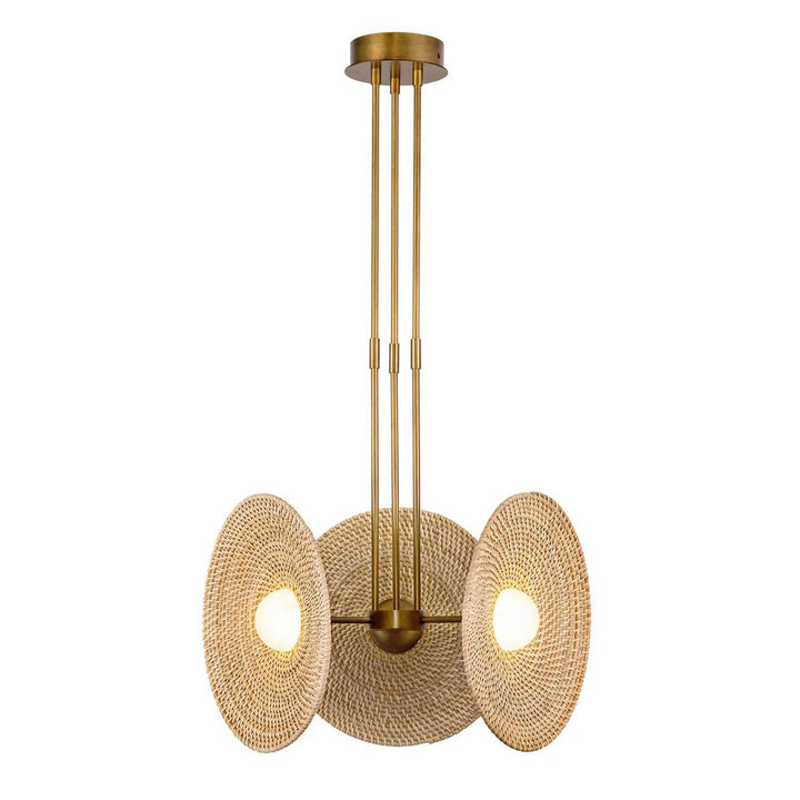 Alora Canada - PD350318VBWO - LED Pendant - Harbour - Vintage Brass/Woven