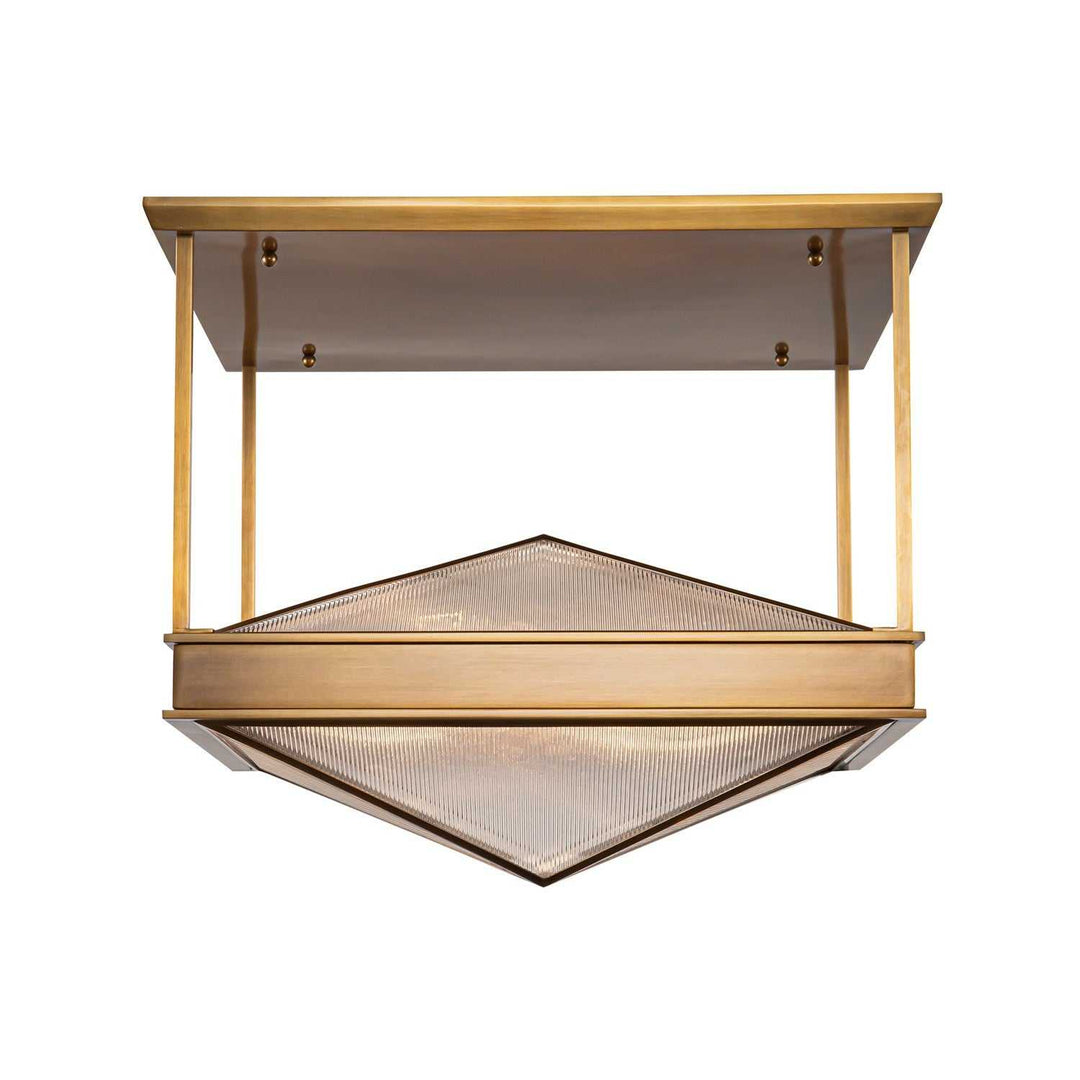 Alora Canada - SF332919VBCR - Four Light Semi Flush Mount - Cairo - Ribbed Glass/Vintage Brass