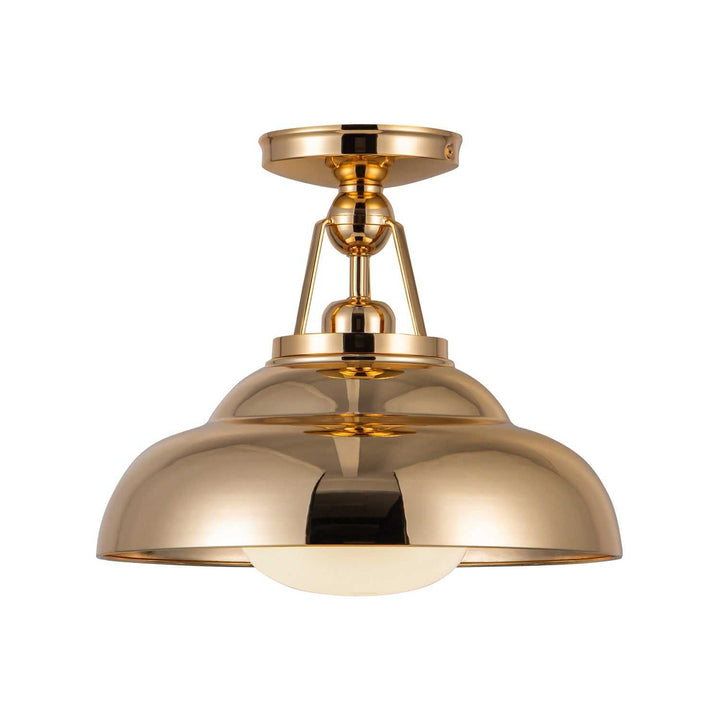 Alora Canada - SF344012PBGO - One Light Semi-Flush Mount - Palmetto - Polished Brass/Glossy Opal