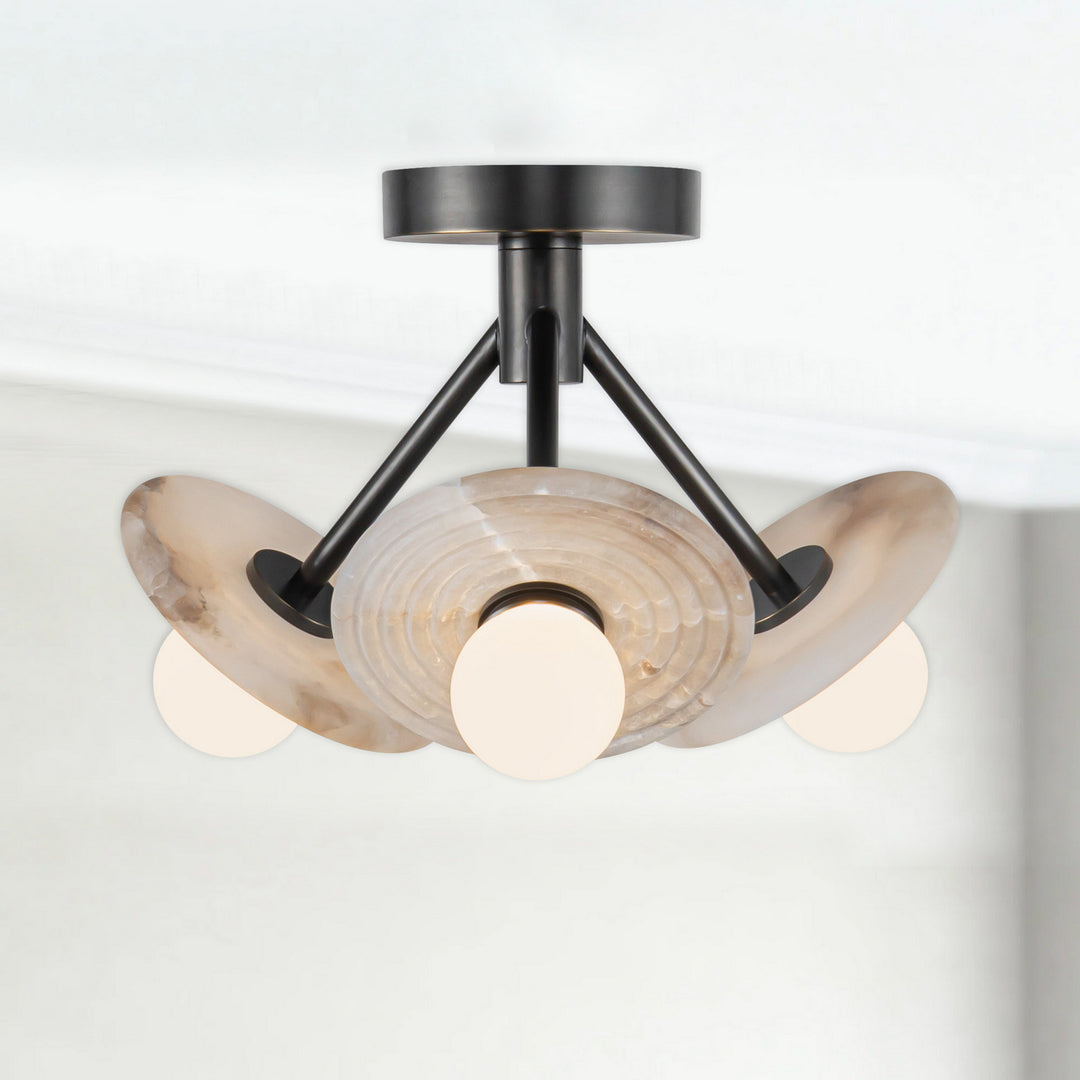 Alora Canada - SF346313UBAR - LED Semi Flush Mount - Dahlia - Urban Bronze/Alabaster