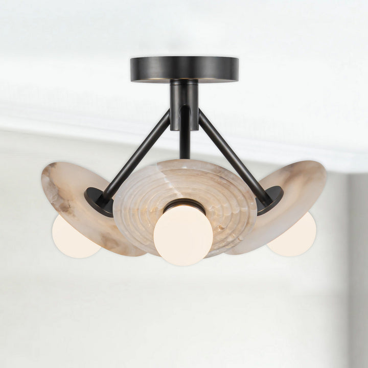 Alora Canada - SF346313UBAR - LED Semi Flush Mount - Dahlia - Urban Bronze/Alabaster