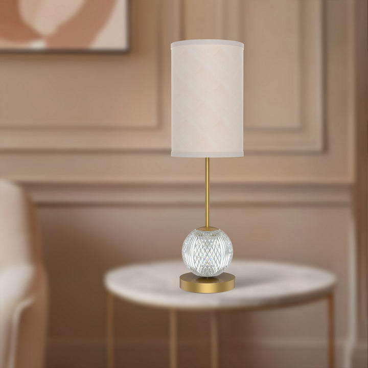 Alora Canada - TL321201NBWL - LED Lamp - Marni - Natural Brass/White Linen