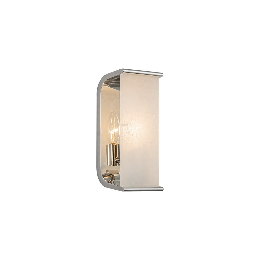 Abbott One Light Wall Sconce in Polished Nickel/Alabaster Alora Canada