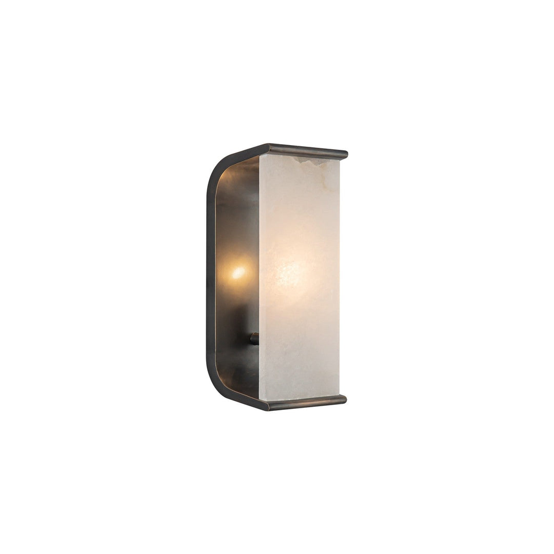 Abbott One Light Wall Sconce in Urban Bronze/Alabaster Alora Canada