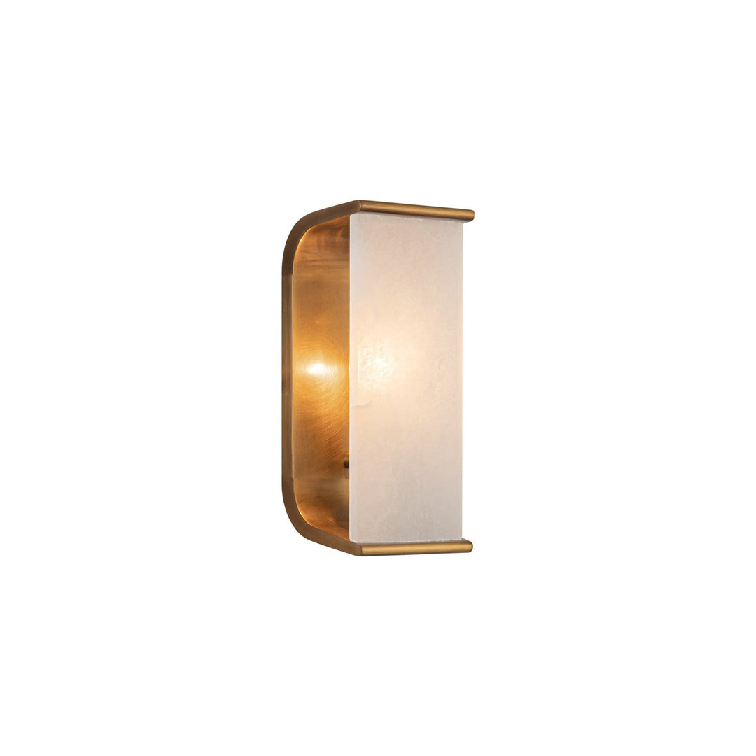 Abbott One Light Wall Sconce in Vintage Brass/Alabaster Alora Canada