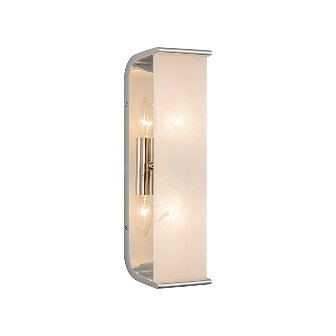 Abbott Two Light Vanity in Polished Nickel/Alabaster Alora Canada