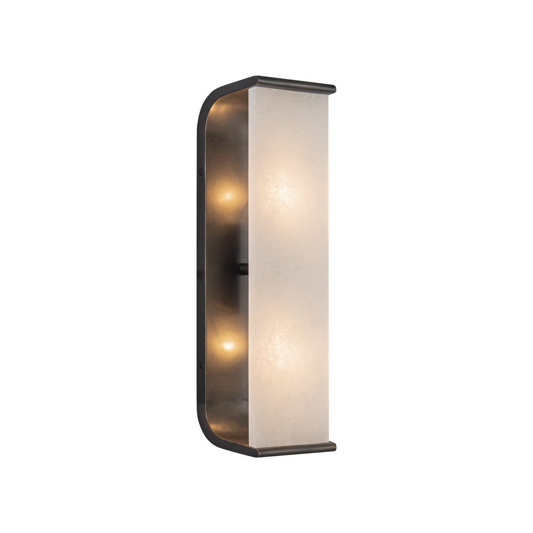 Abbott Two Light Vanity in Urban Bronze/Alabaster Alora Canada