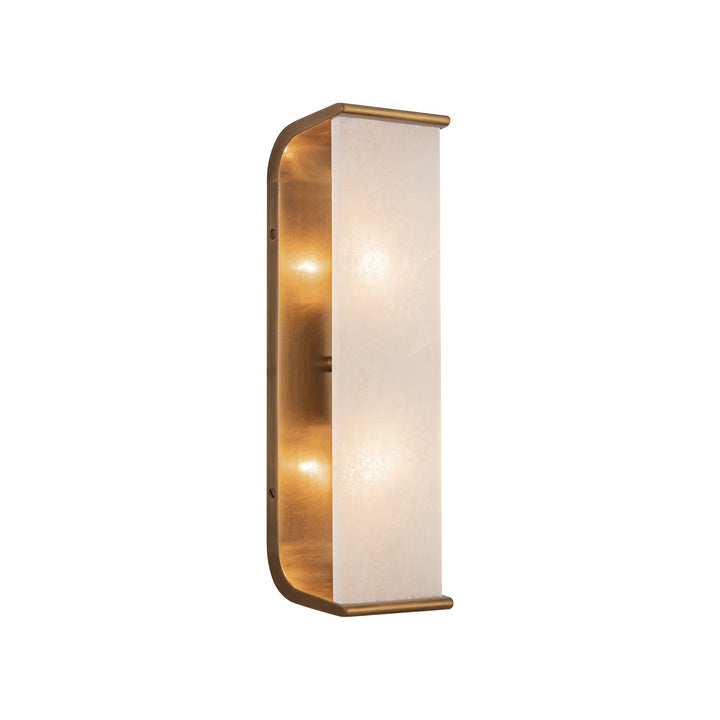 Alora Canada - WV327015VBAR - Two Light Vanity - Abbott - Vintage Brass/Alabaster